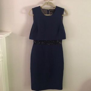 BCBGMaxAzria Baylee navy dress with lace inset 6